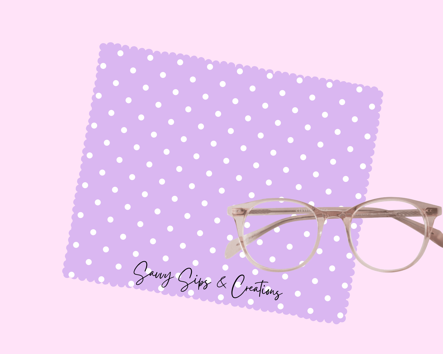 Lens Cleaning Cloth: Lavender Dots