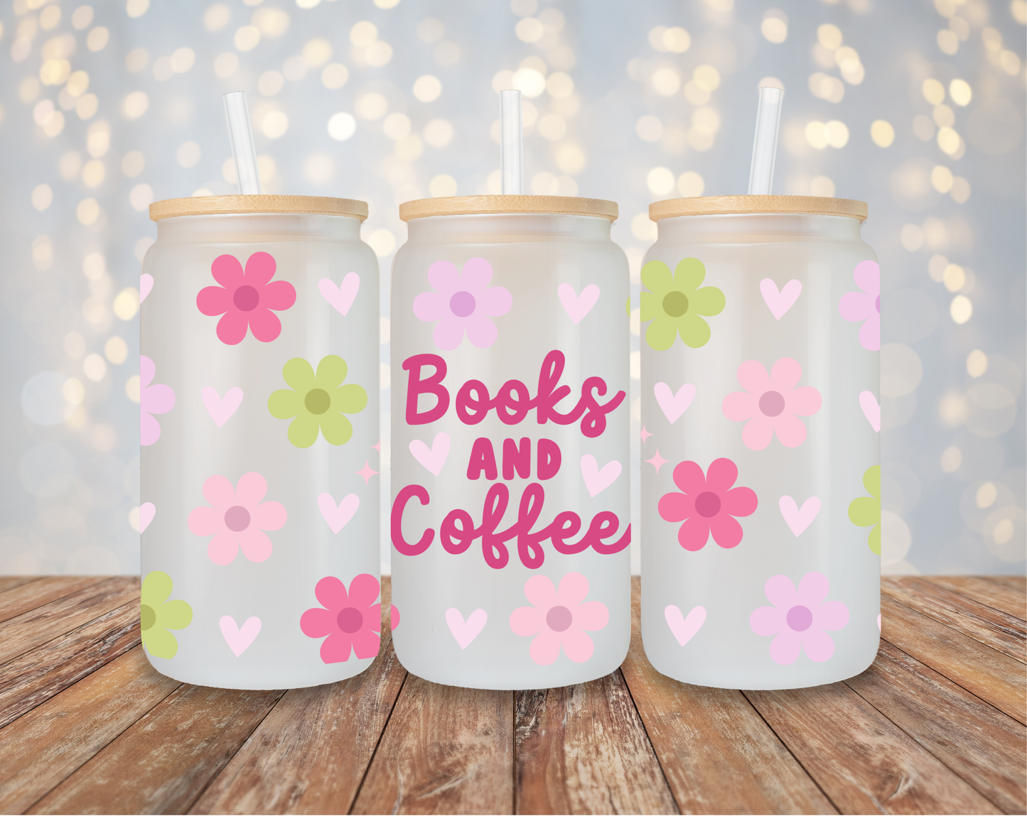 Books and Coffee - Pink