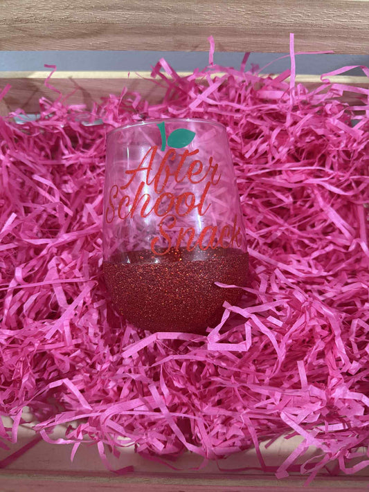 “After School Snack” Wine Glass