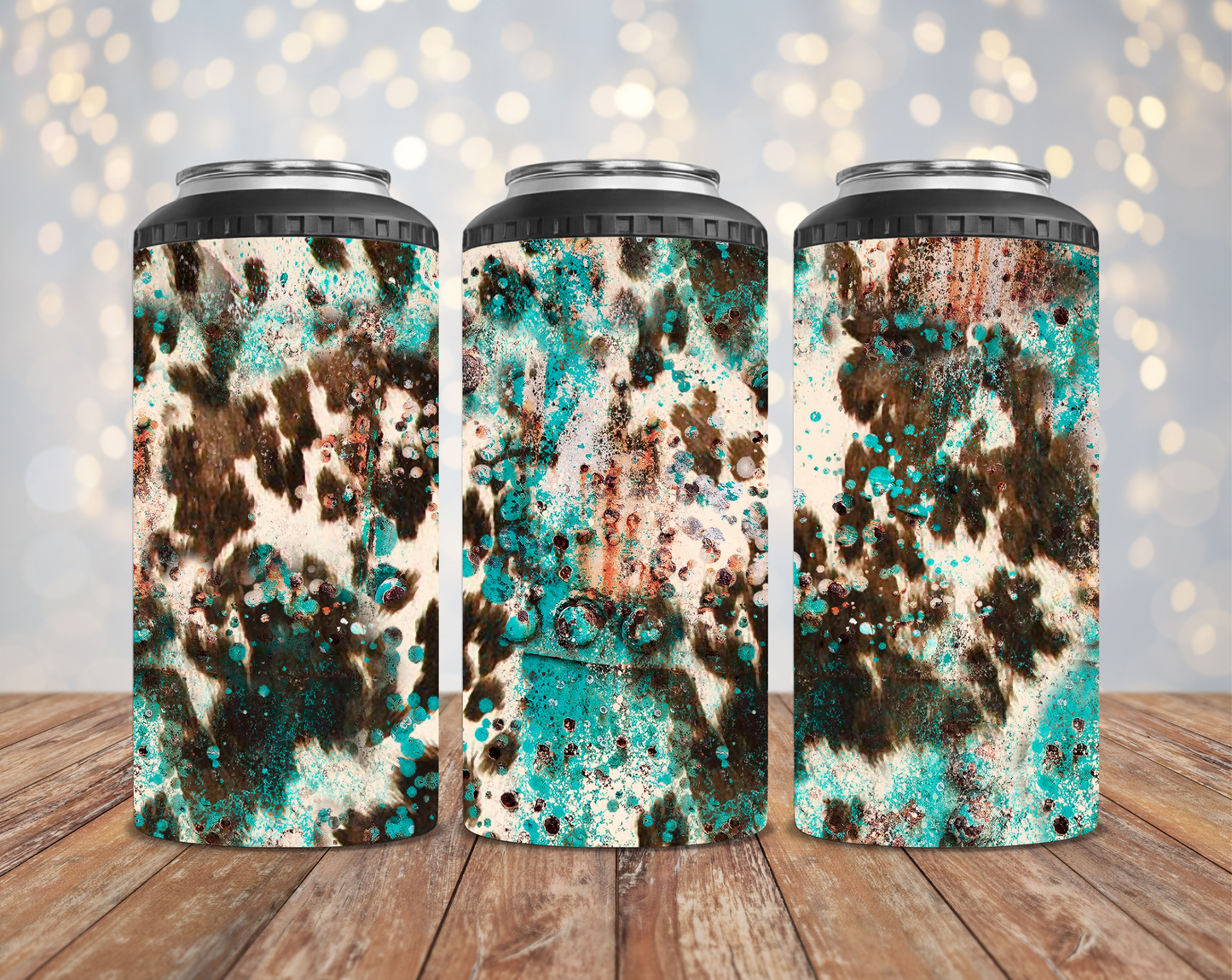 Turquoise Cowhide Splash