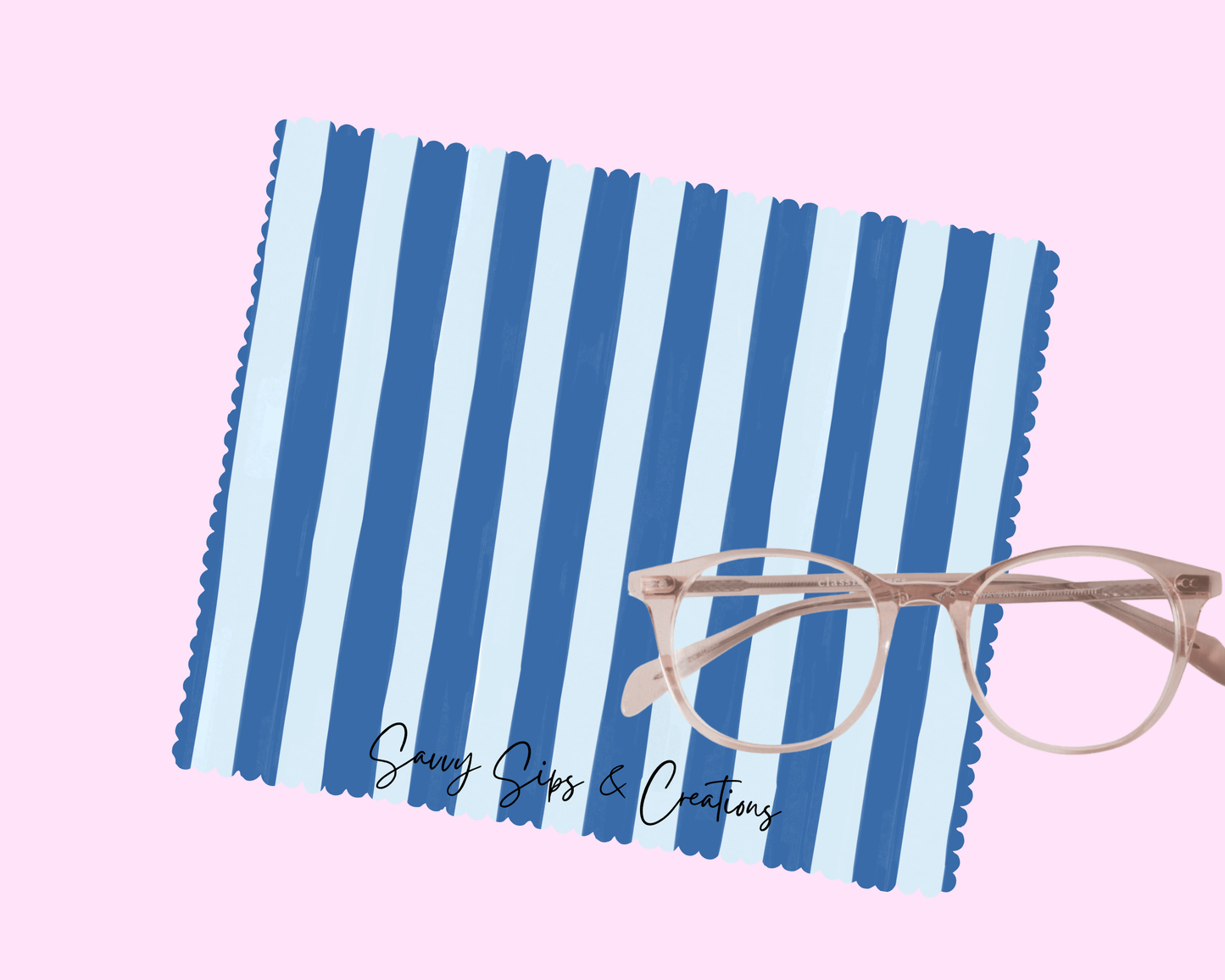 Lens Cleaning Cloth: Blueberry Stripe
