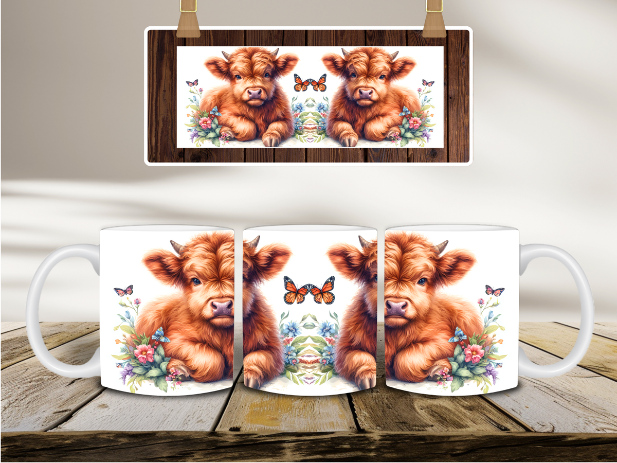 Floral Highland Cow