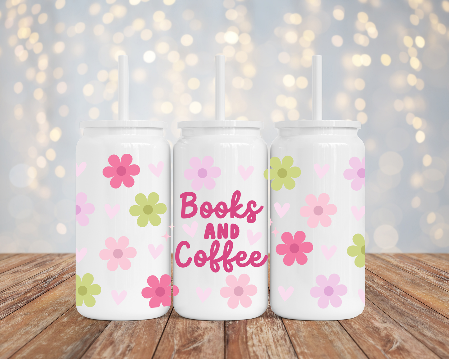 Books and Coffee - Pink