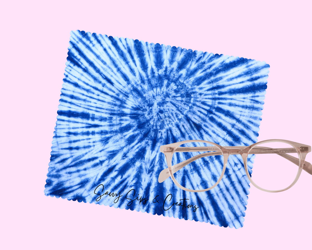Lens Cleaning Cloth: Blue Tie Dye