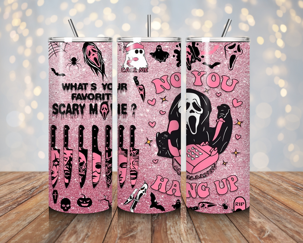Pink Ghost Face Hang Up