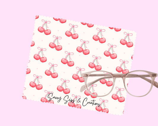 Lens Cleaning Cloth: Cherry Bows