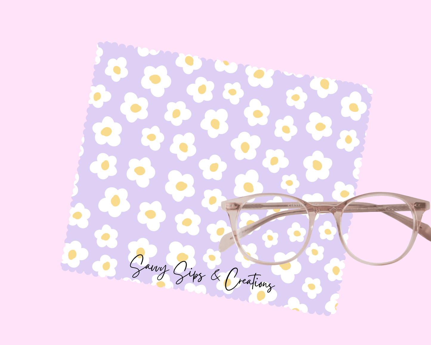 Lens Cleaning Cloth: Purple Daisies