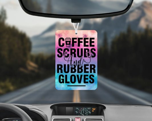 Coffee, scrubs and rubber gloves