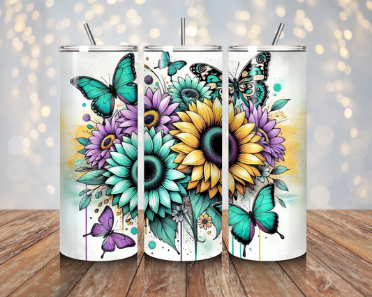 Teal and Purple Sunflower