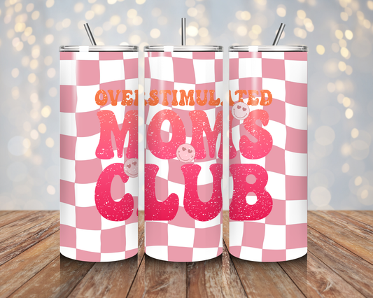 Over Stimulated Mom's Club - Pink Checkers