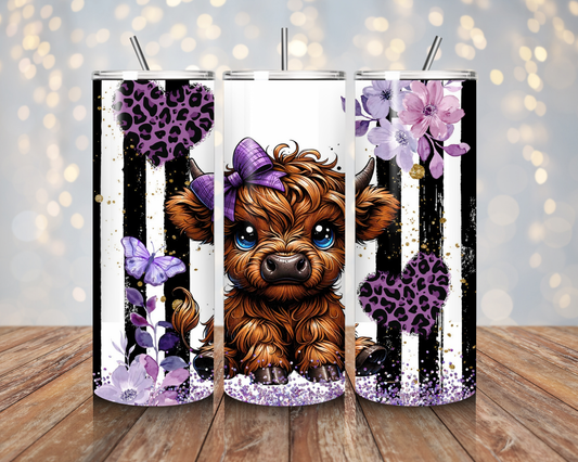 Purple Leopard Highland Cow