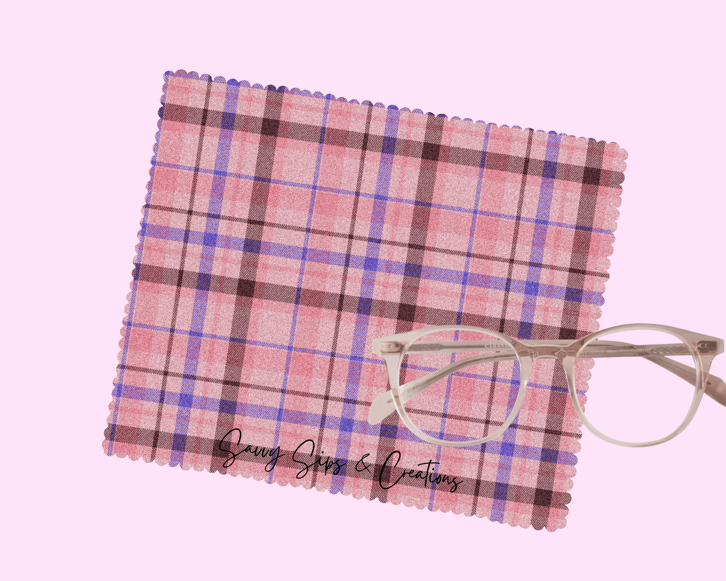 Lens Cleaning Cloth: Rosy Plaid