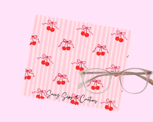 Lens Cleaning Cloth: Sweet Cherry Stripe