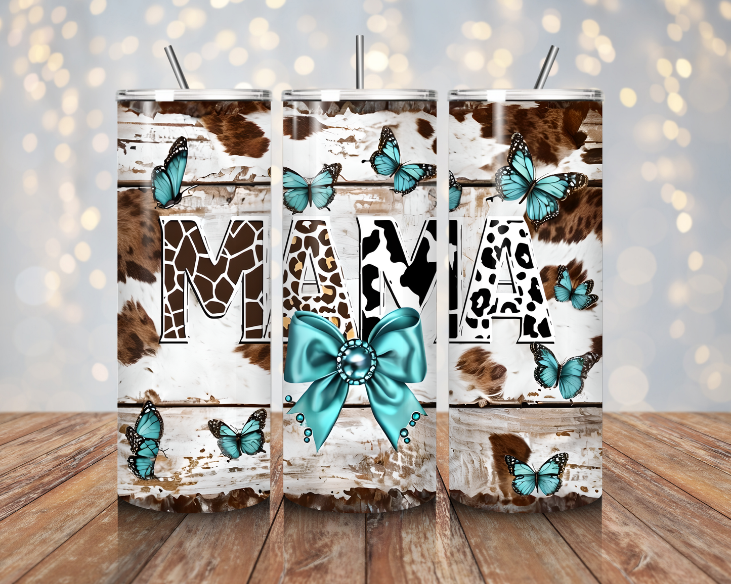 Teal Butterfly Mama